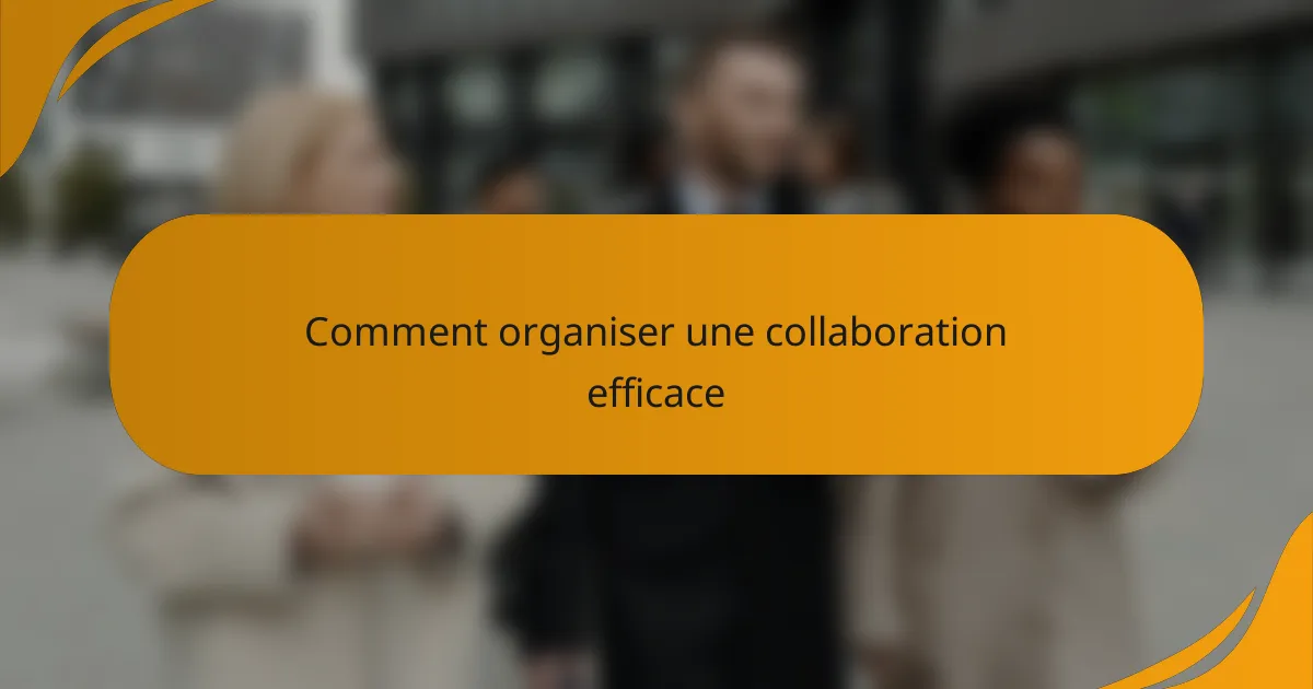 Comment organiser une collaboration efficace